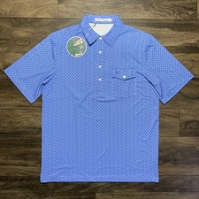 Criquet Performance Sport Players Polo Men  s Size Medium Mid Mod Navy Golf Shirt