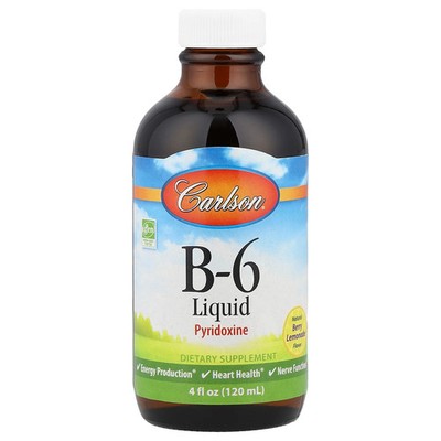 Carlson Labs B-6 Liquid 4 fl oz 120 ml Gluten-Free, Milk-Free, Soy-Free,