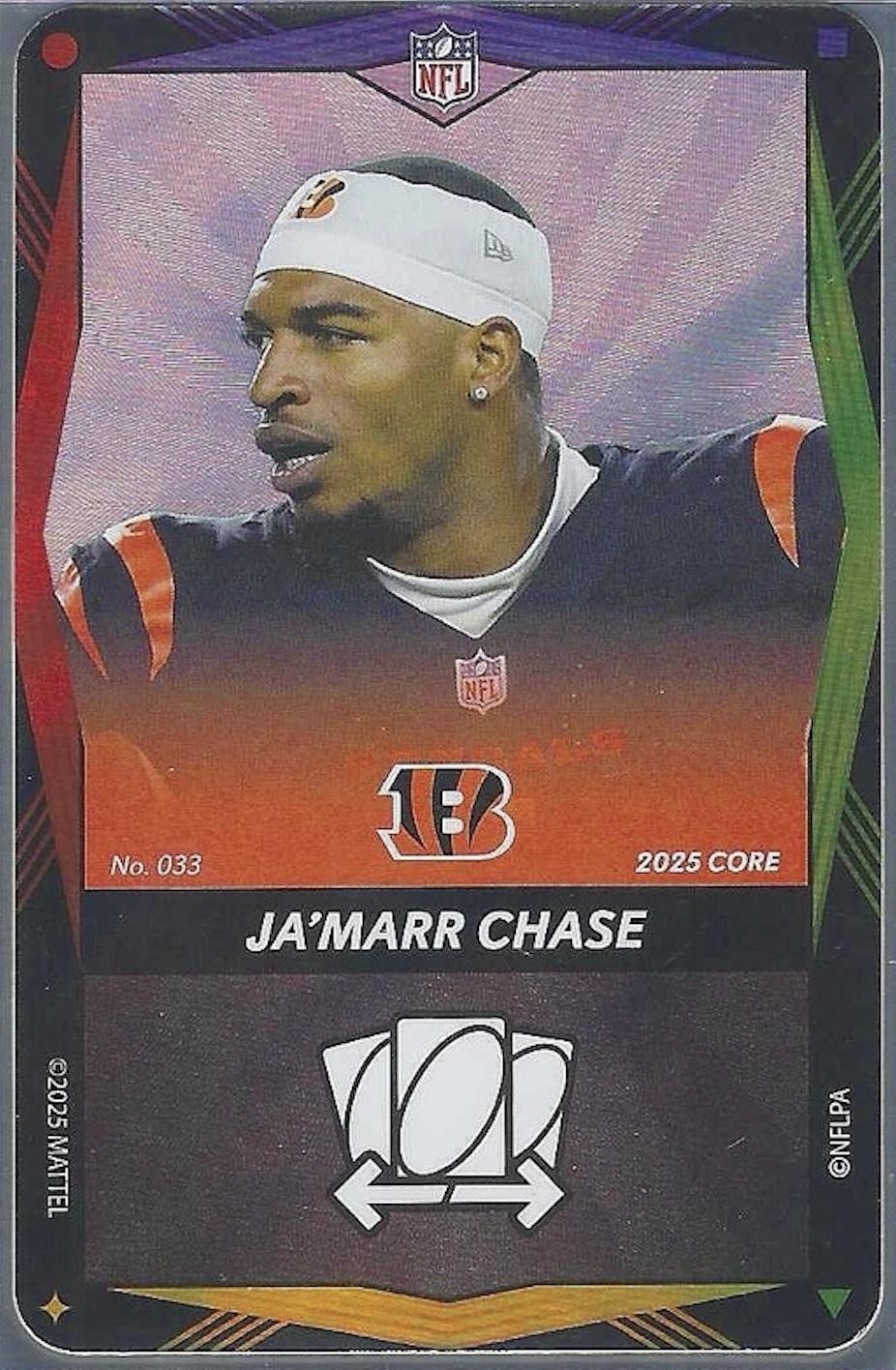 Ja'Marr Chase 2025 UNO Elite Core Edition Wild Foil Flux SSP #033 Bengals