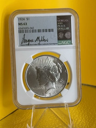 1924 NGC MS63 Peace Dollar $1 Silver Coin Philadelphia KM#150 Uncirculated