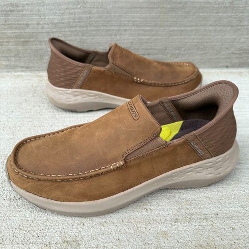 Skechers Herren Größe 11 Braun Freihändig Slipper Leger Turnschuhe Parson Oswin