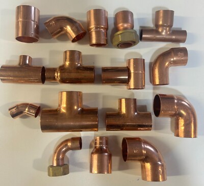 Kupfer Rohr Fittinge Endzulauf Verbinder Sanitär 15mm/22mm/28mm im Restposten