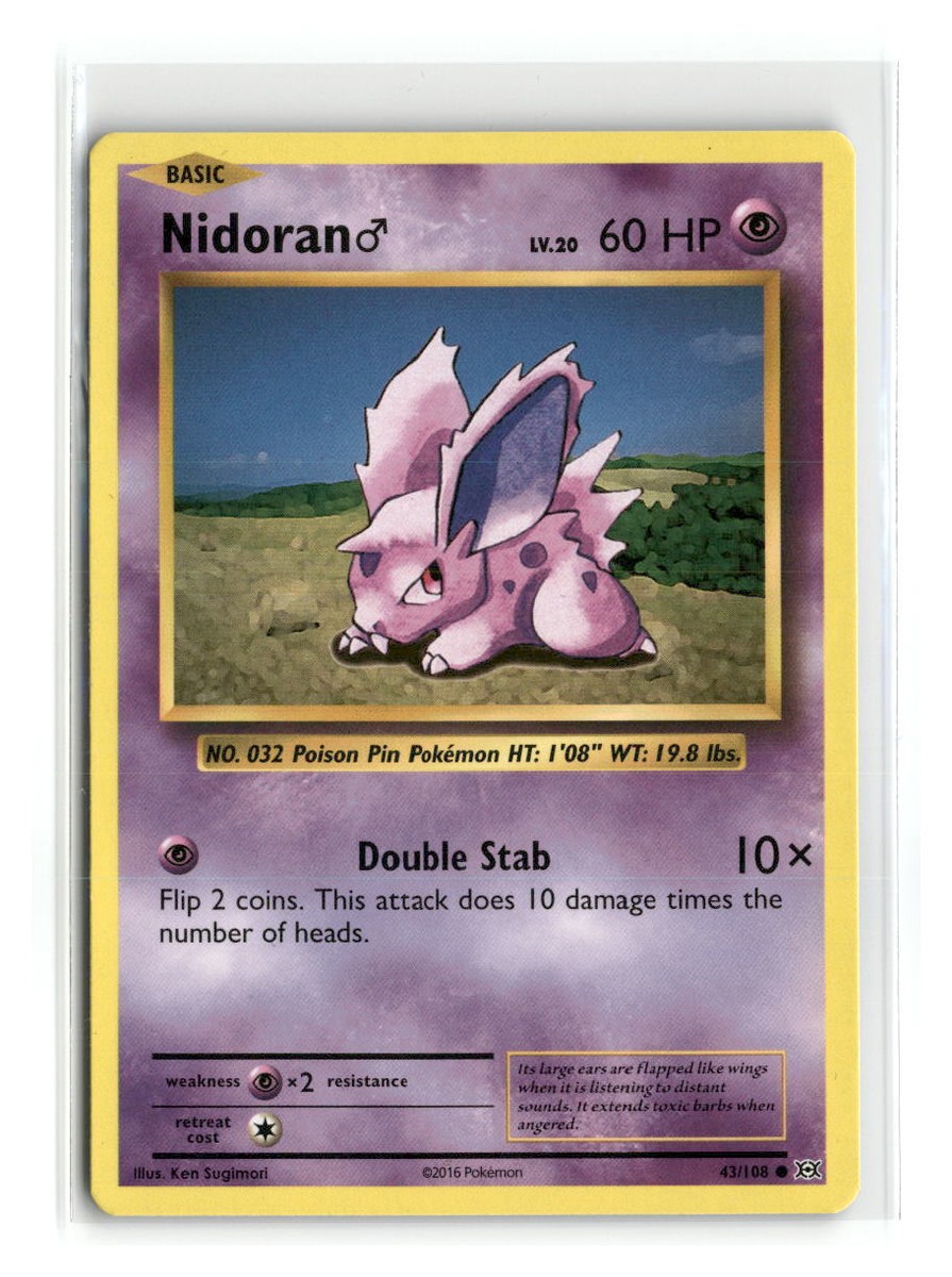 pokemon card nidoran Nidoran M - #43/108 - Pokemon TCG Card-LP
