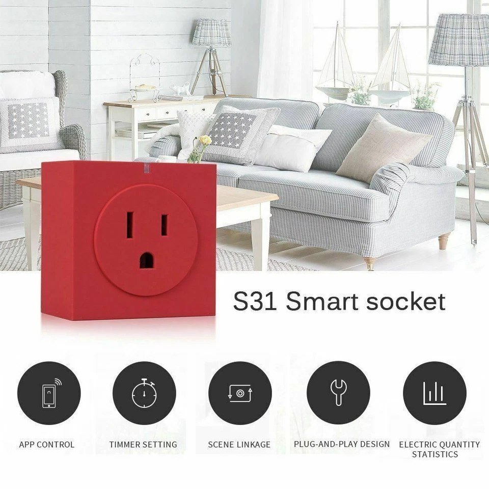 Zettaguard S31 Mini WiFi Smart Remote Control Timer Switch Power Socket (Red) - Image 2 of 4