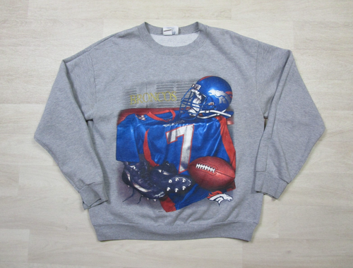 Vintage Denver Broncos Crewneck Sweatshirt Herren (L) John Elway 1990's Nutmeg