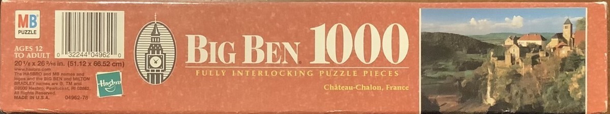 Milton Bradley Big Ben Jigsaw Puzzle / 1000 Pieces - Chateau