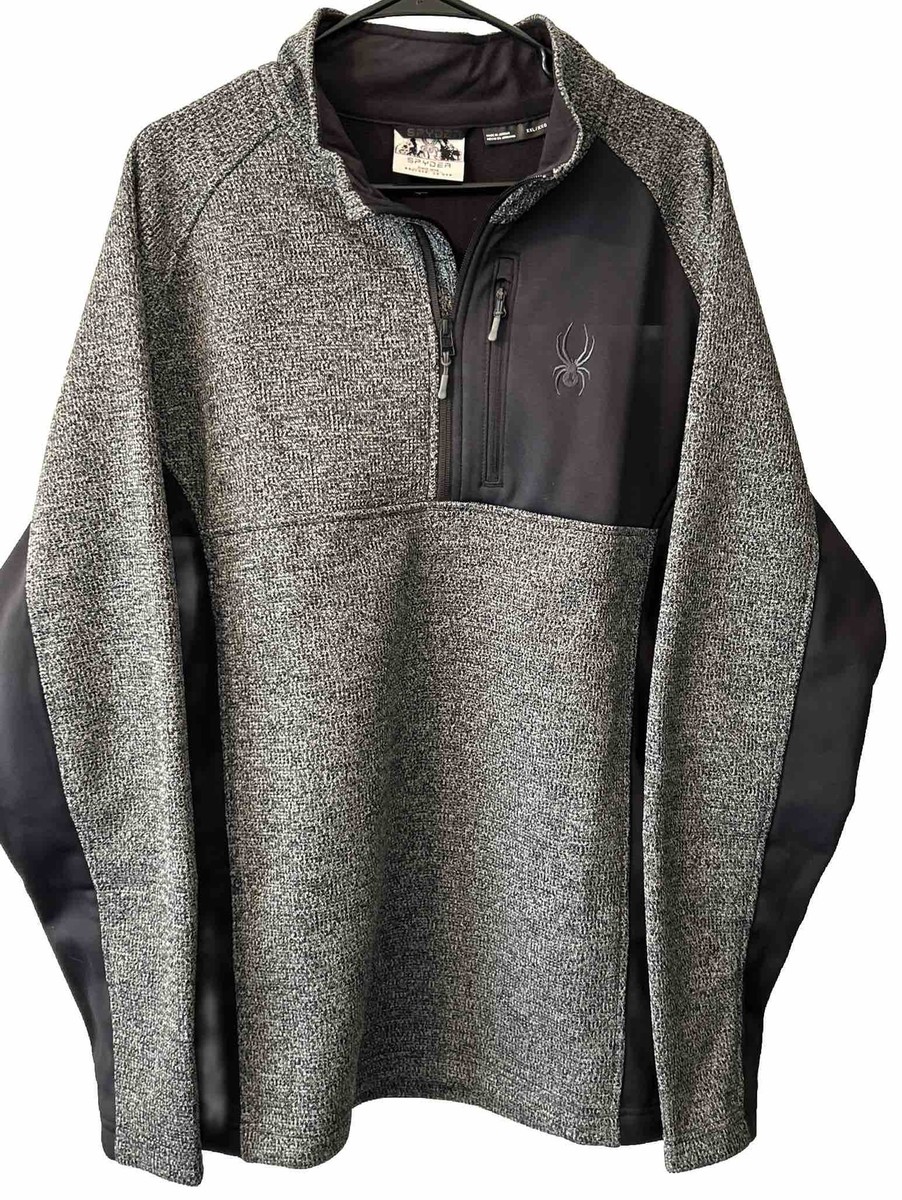 Spyder Black Half 1/2 Zip Sweater Pullover Jacket 1619902 Men's