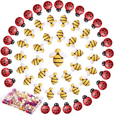 60 Pieces Tiny Resin Bees Ladybugs Decors, Including 30 Pcs Resin Bumblebees Emb