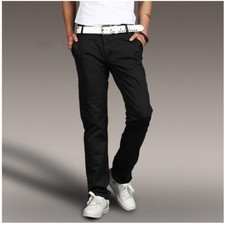 Mens Pencil Pants Trousers Slim Fit Skinny Casual Jeans Denim Multicolor Pants