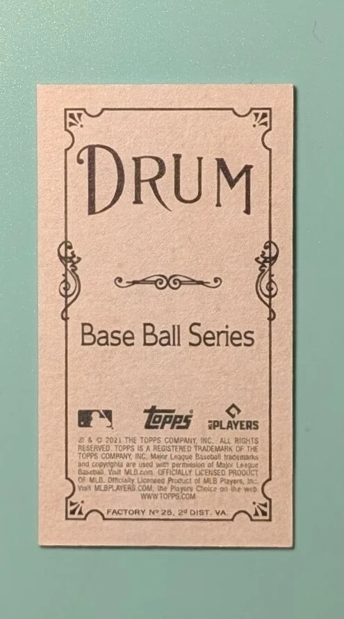 2021 Topps 206 Wave 4 - Rhys Hoskins DRUM Back SSP /10 copies! Phillies Brewers - Image 2 of 3