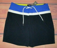 MENS ABERCROMBIE  FITCH STRETCH BLUE LINED SWIM BOARD SHORTS SIZE 31