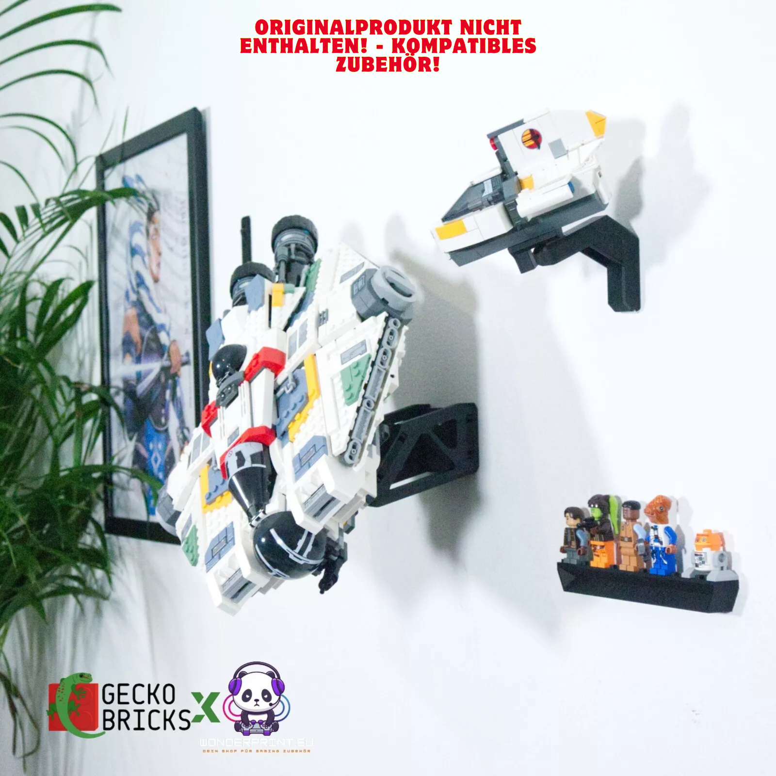 Wandhalterung Halter Display passend für LEGO Star Wars Ghost & Phantom II 75357