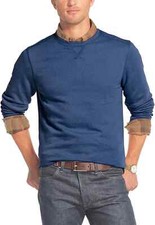 G.H. Bass  Co. Men's Crew Neck Pullover Sweatshirt Blue Quartz Heather