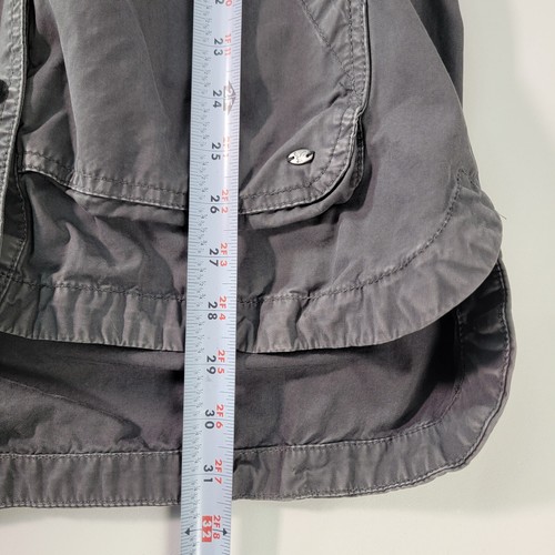 American Eagle Outfitters Womens Jacket Size M Gray Hooded Button Front Tie - Picture 8 of 10