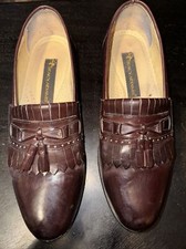 Stacy Adams Loafers Mens Leather Size 10M Burgundy Brown Shoes with Tassels