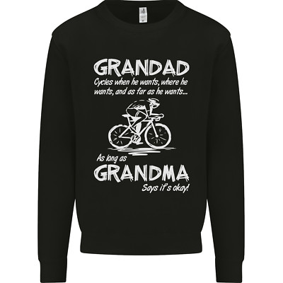 Grandad Cycles When He Wants Radfahren Bike Kinder Sweatshirt Pullover