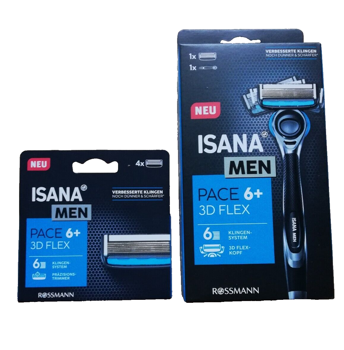 ISANA MEN Pace 6+ Rasierer mit 3D Flex-Kopf + 4 Ersatzklingen | eBay.de