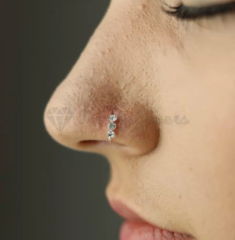 FreshTrends 14K White Gold Diamond Nose Ring | USA India | Ubuy