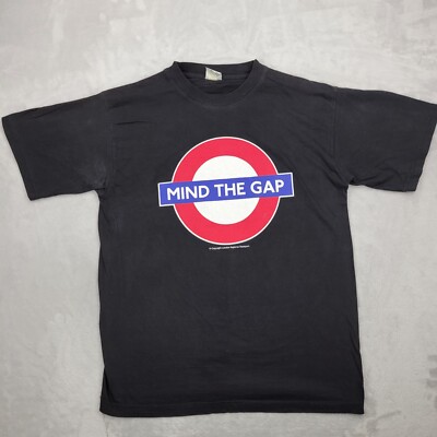 London Underground Shirt Mens Medium Crewneck Mind The Gap Regional Transport