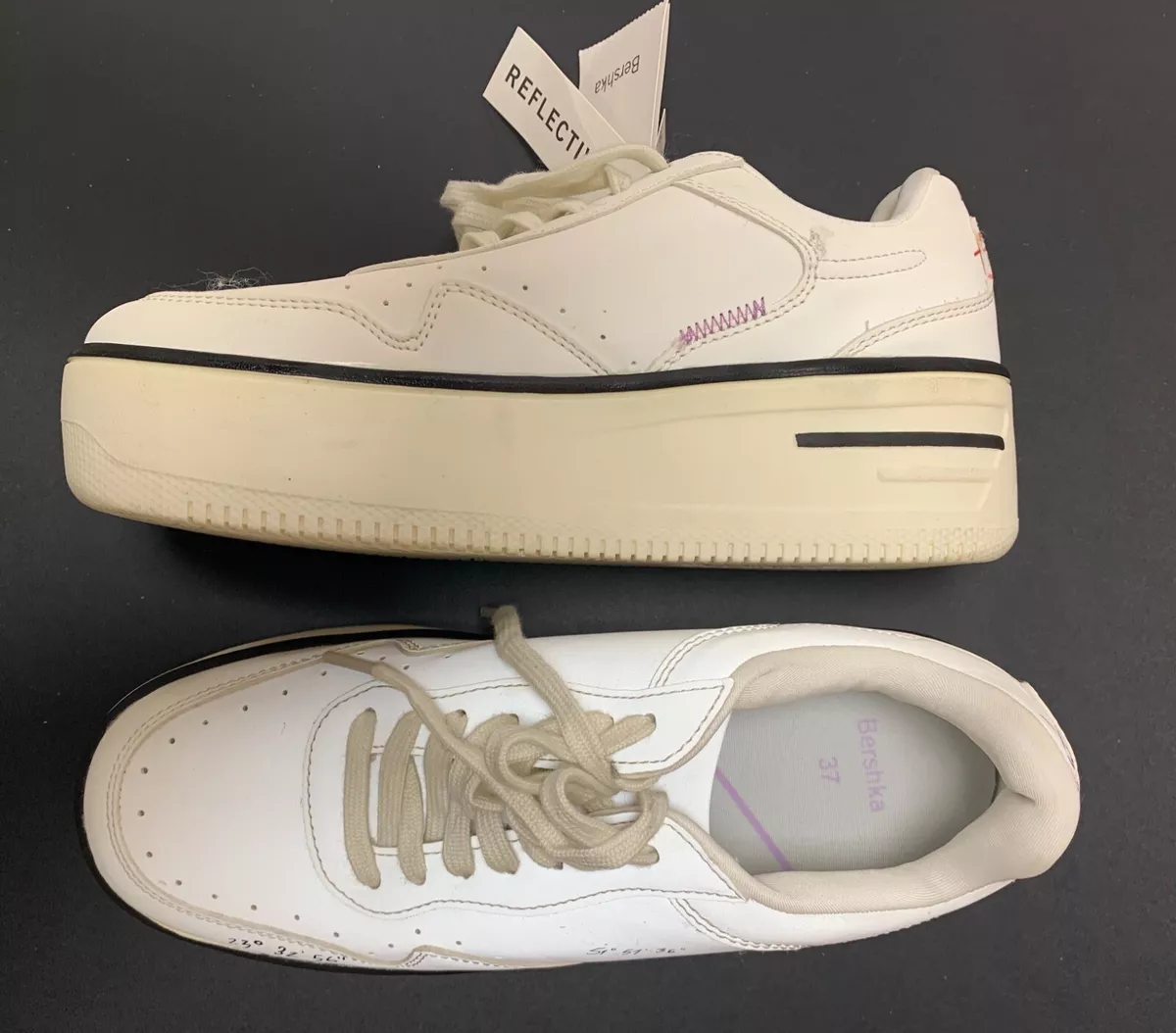 bershka Monochrome platform sneakers - Shoes - Women | Bershka | ShopLook