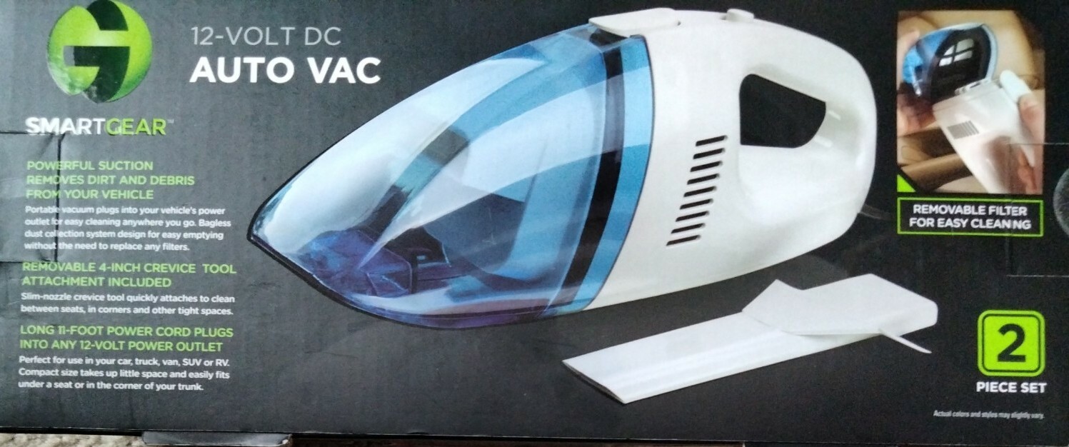 Smart Gear 12 Volt DC Portable Auto Vac, RV, Vacuum, 2 Piece Set - New
