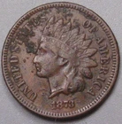 VF 1873 "Open 3" Type Indian Head Pennies w/ Corrosion . #31