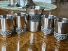 RUSSIAN METAL TOT OIOMMET FILIGREE DECORATION FIVE CUPS