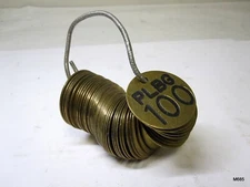 50-QTY BRADY 23260 Numbered Tag Set Brass 1-1/2" W