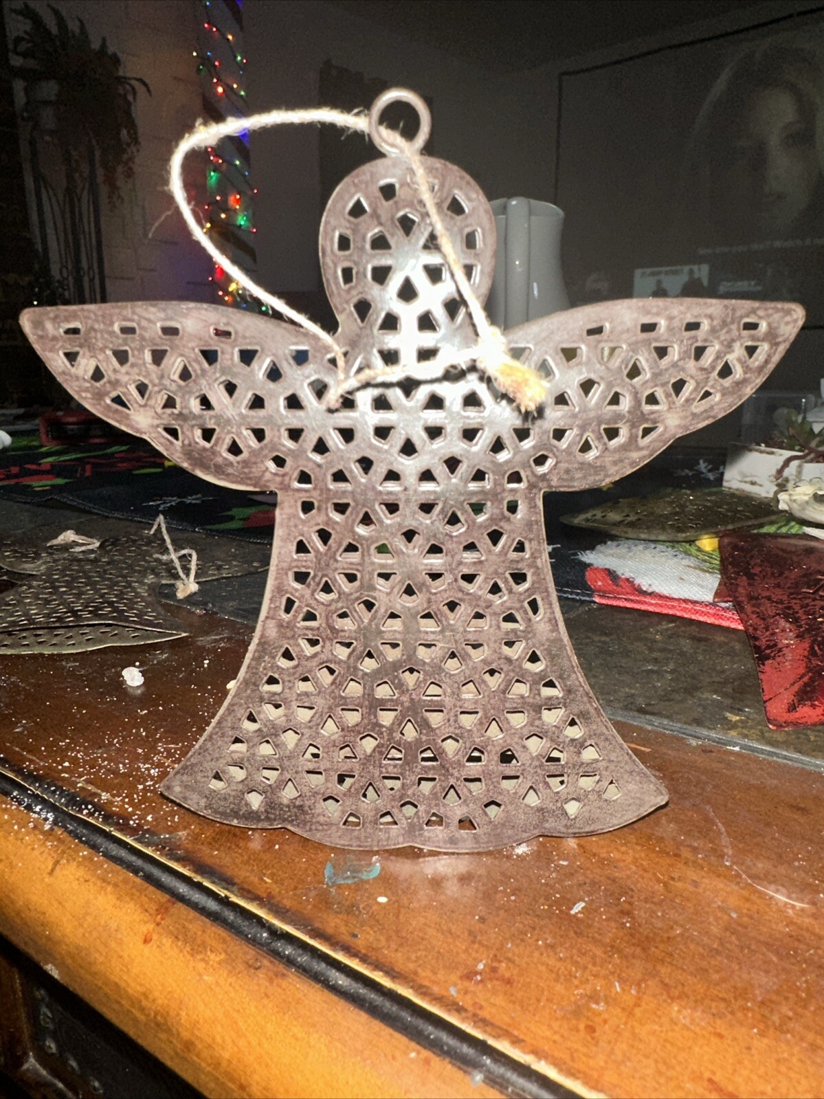 Christmas Angel Ornaments Set Of 7 Metal - 5 in. Tall