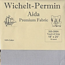 Wichelt Imports PREMIUM Cross Stitch Fabric AIDA 16ct 18" X 25" TOUCH OF GREY