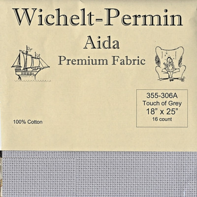 Wichelt Imports PREMIUM Cross Stitch Fabric AIDA 16ct 18'' X 25'' TOUCH OF GREY
