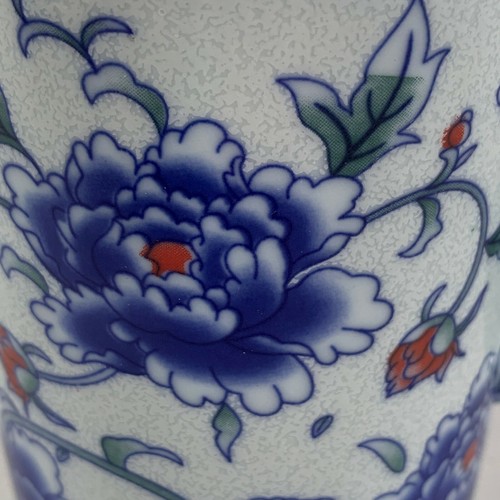 Infusor de taza de té de cerámica estilo oriental preparación empinada flores azules B-H - Imagen 11 de 11