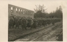 SOLDIERS EXCERCISING w/ RIFLES ANTIQUE REAL PHOTO POSTCARD RPPC