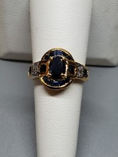 2.56 CTW GENUINE DIAMOND  GENUINE BLACK SAPPHIRE IN 925 STERLING SILVER RING