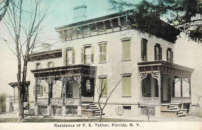 Residence of F.E. Tether, Florida, New York NY Postcard Copy