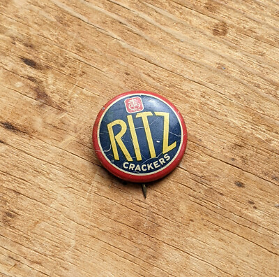 VTG Ritz Cracker Pin Nabisco National Biscuit Company Button Pinback Advertising