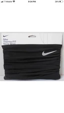 NIKE Solid Therma-Fit Running Wrap Neck Face Warmer Black-Silver Brand New Nice