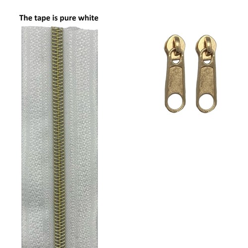 Continuous Zip Decorative Zipper Tape In Size 3 or 5 Gold, Silver, Rainbow - Picture 8 of 33