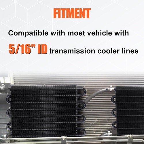 8 Rows Universal Aluminum Remote Transmission Oil Cooler Radiator Converter Kits - Picture 6 of 21