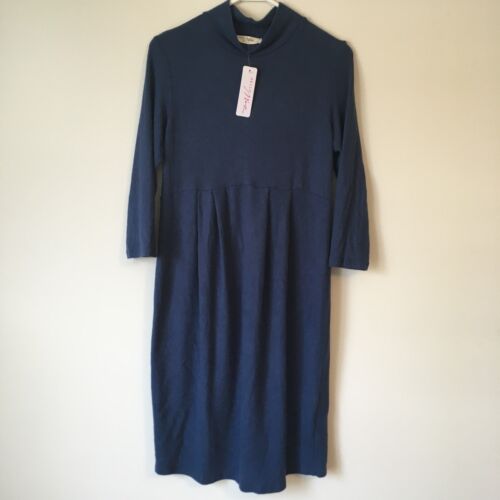 NWT Hello Miz Maternity Sweater Dress Dark Teal Blue Size L Knee Length