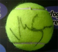 Monica Seles autographed Tennis Ball (WTA US Open French Australian Champion SC)