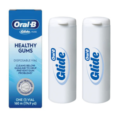 2-Pack: Oral-B Glide Healthy Gums Unflavored Floss,  160m, Includes Dispenser!