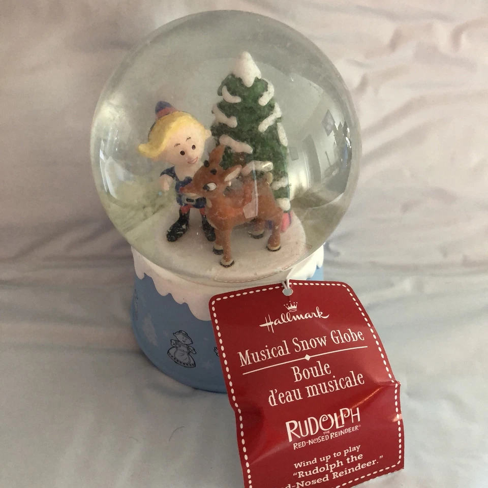 Музыкальный снежный шар Hallmark Rudolph the Red-Nosed Reindeer (снят с производства, трудно найти!) - Изображение 4 из 4