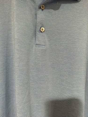 Peter Millar Sommer bequem blau gestreift Polo Größe L  - Bild 3 von 6