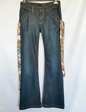 ITALY AUTHENTIC JUST CAVALLI LOGO BLUE COTTON WOMENS JEANS SIZE US 28 EU 42