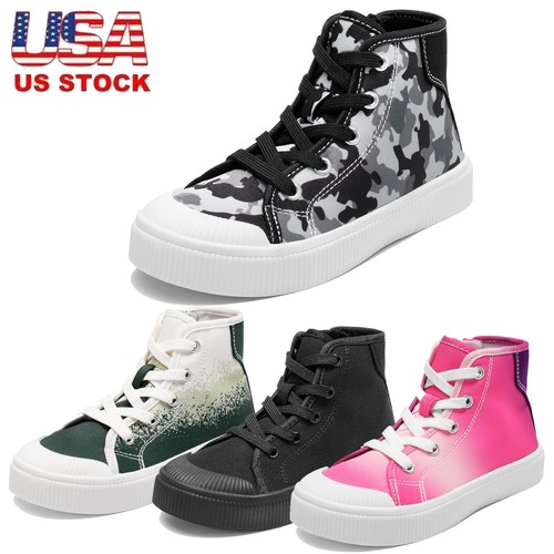 Kids Shoes Boys Girls Fashion Sneakers High Top Canvas Shoes School Casual Shoes - 第 1/9 張圖片