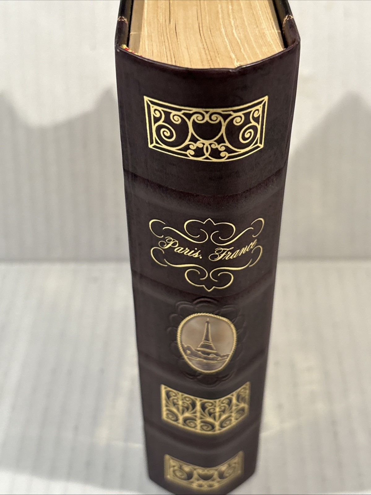 Paris France Postcard Design Decorative Faux Book Secret Storage Box Magnetic