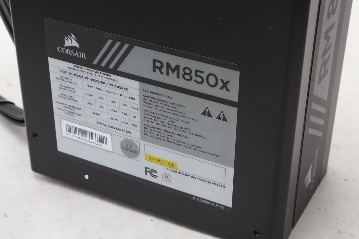 Corsair RM850x 850W 80+ Gold Fully Modular ATX Power Supply w