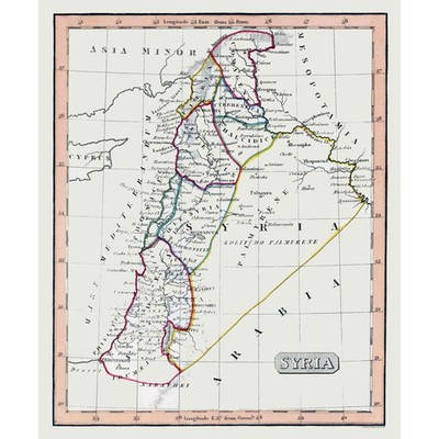 Historic Map - Syria - Fenner 1830 - Vintage Wall Art