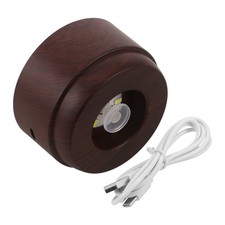  Imitation Wood Grain Base Led Crystal Lamp Rotating Display Stand Light for